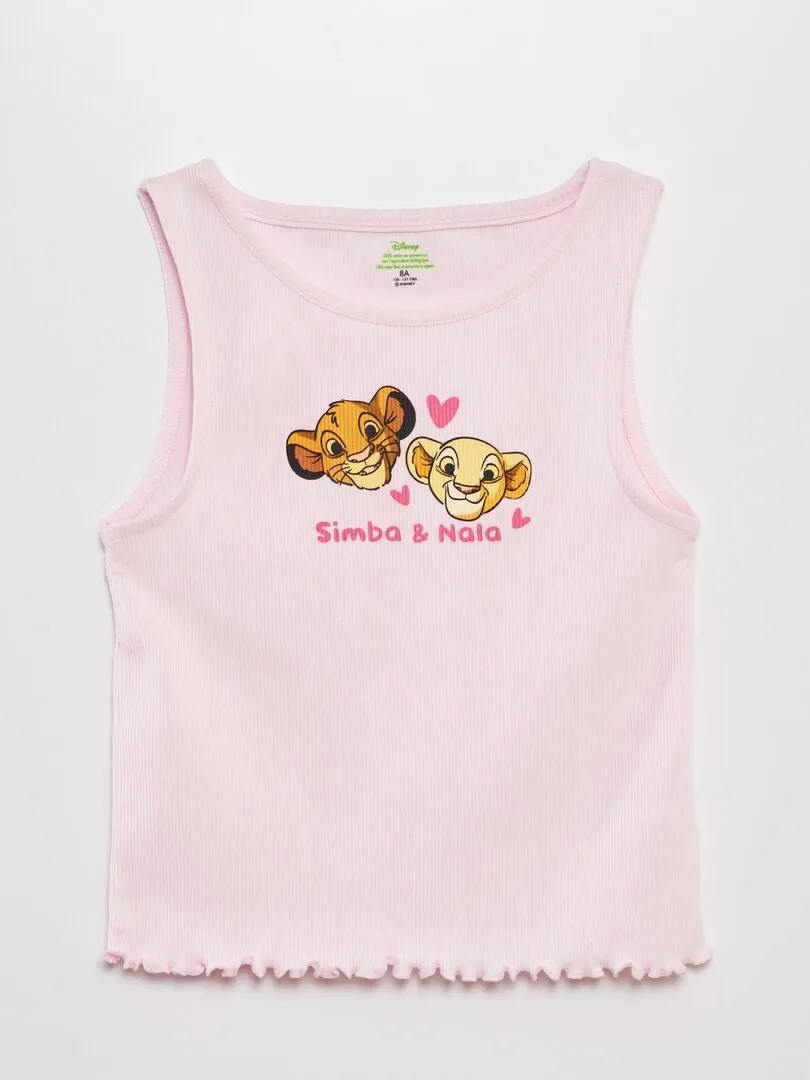 CAMISETA SIN MANGAS DE CANALé CON VOLANTES EN EL BORDE 'MINNIE'  ROSA