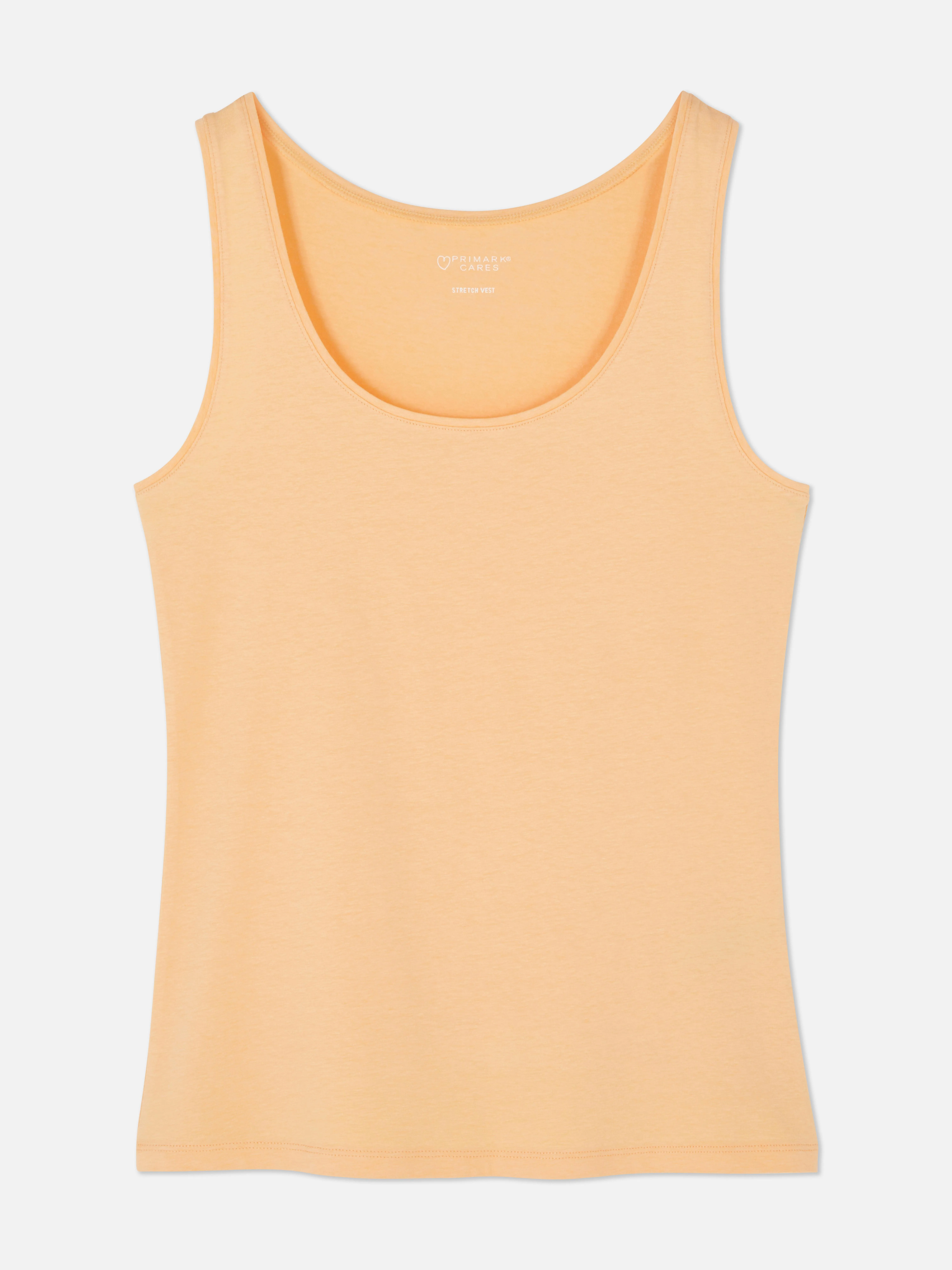 Camiseta sin mangas elástica básica de escote amplio