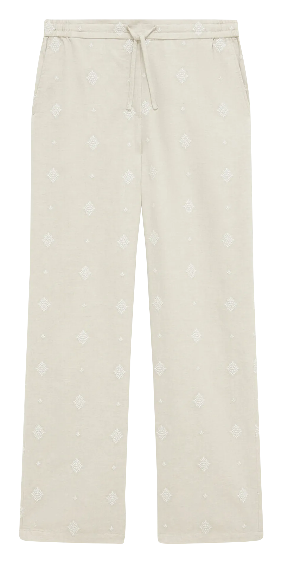 CAROLL PURE  PANTALóN RECTO ESTAMPADO DE ALGODóN MEZCLADO EN BEIGE