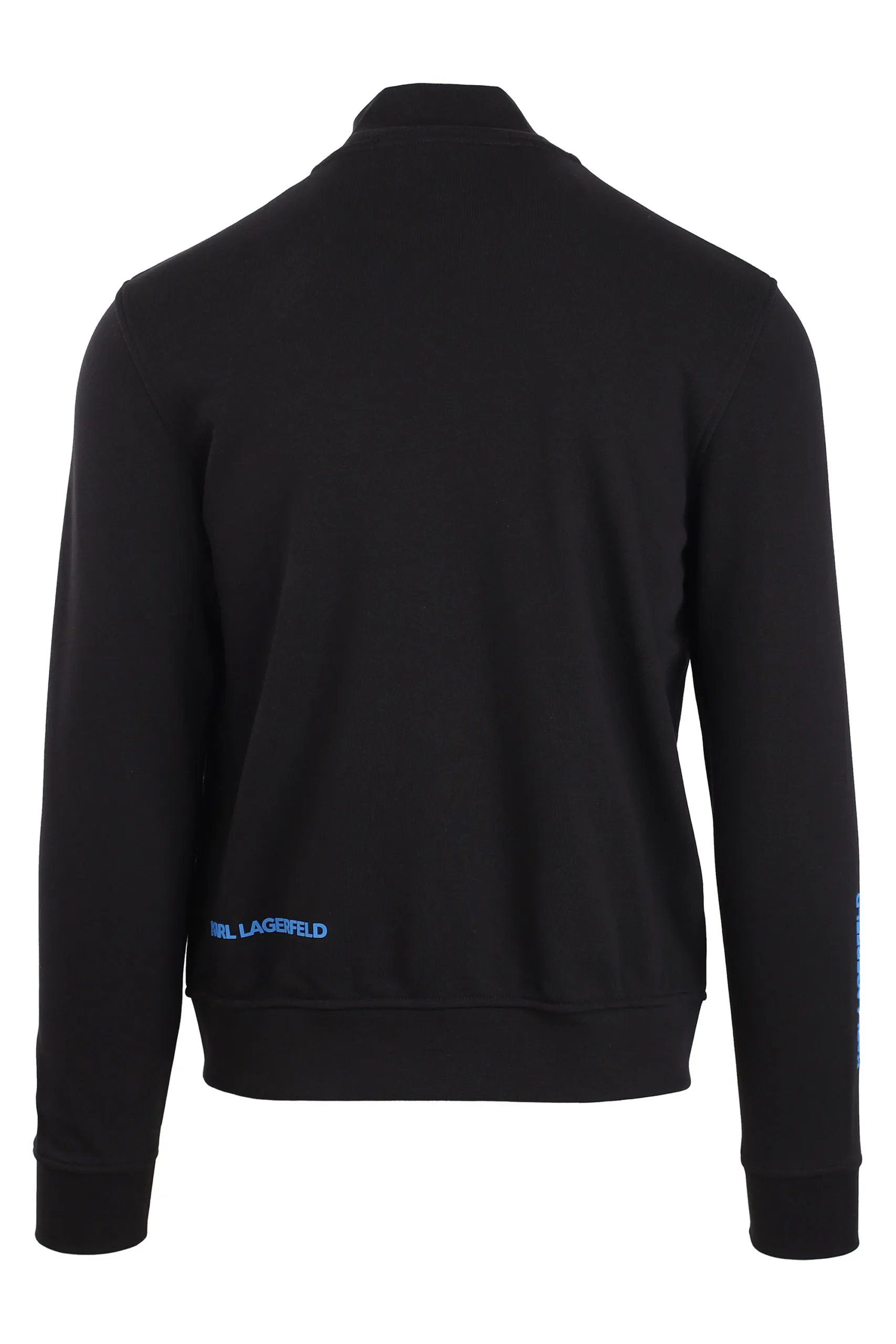 Chaqueta negra con logo azul pequeño