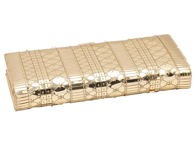 Clutch de marco duro en tono dorado Christian Louboutin 