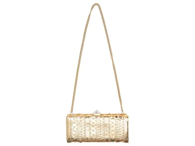 Clutch de marco duro en tono dorado Christian Louboutin 