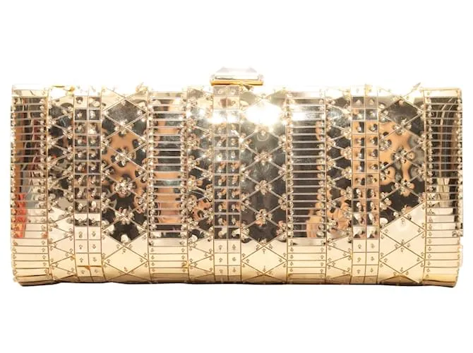 Clutch de marco duro en tono dorado Christian Louboutin 