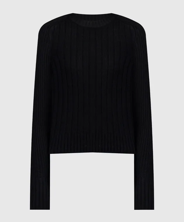 CO Black ribbed wool and cashmere sweater