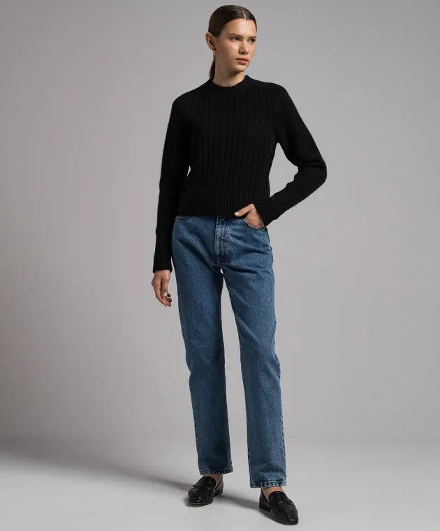 CO Black ribbed wool and cashmere sweater