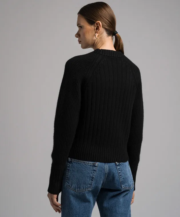 CO Black ribbed wool and cashmere sweater