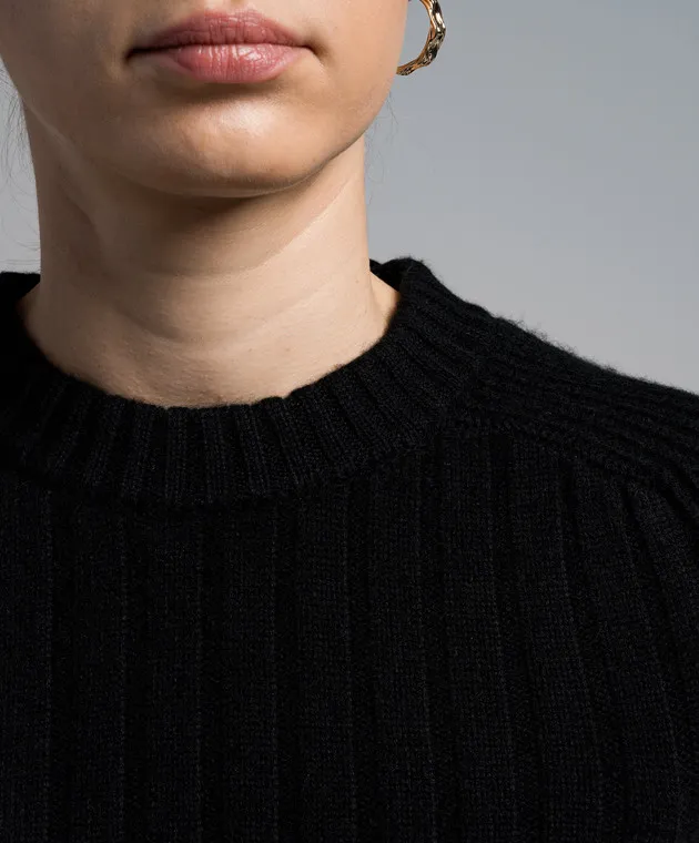 CO Black ribbed wool and cashmere sweater