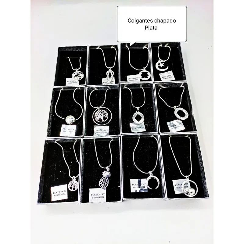 Collares Pendientes Anillos Pulseras bañado plata 925 lote surtido