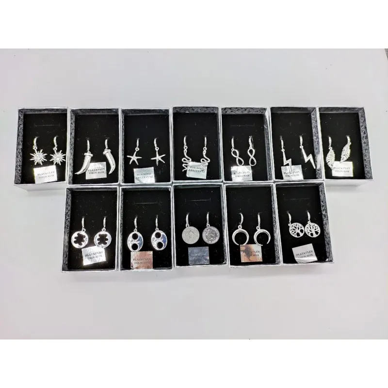 Collares Pendientes Anillos Pulseras bañado plata 925 lote surtido