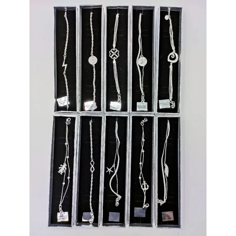 Collares Pendientes Anillos Pulseras bañado plata 925 lote surtido