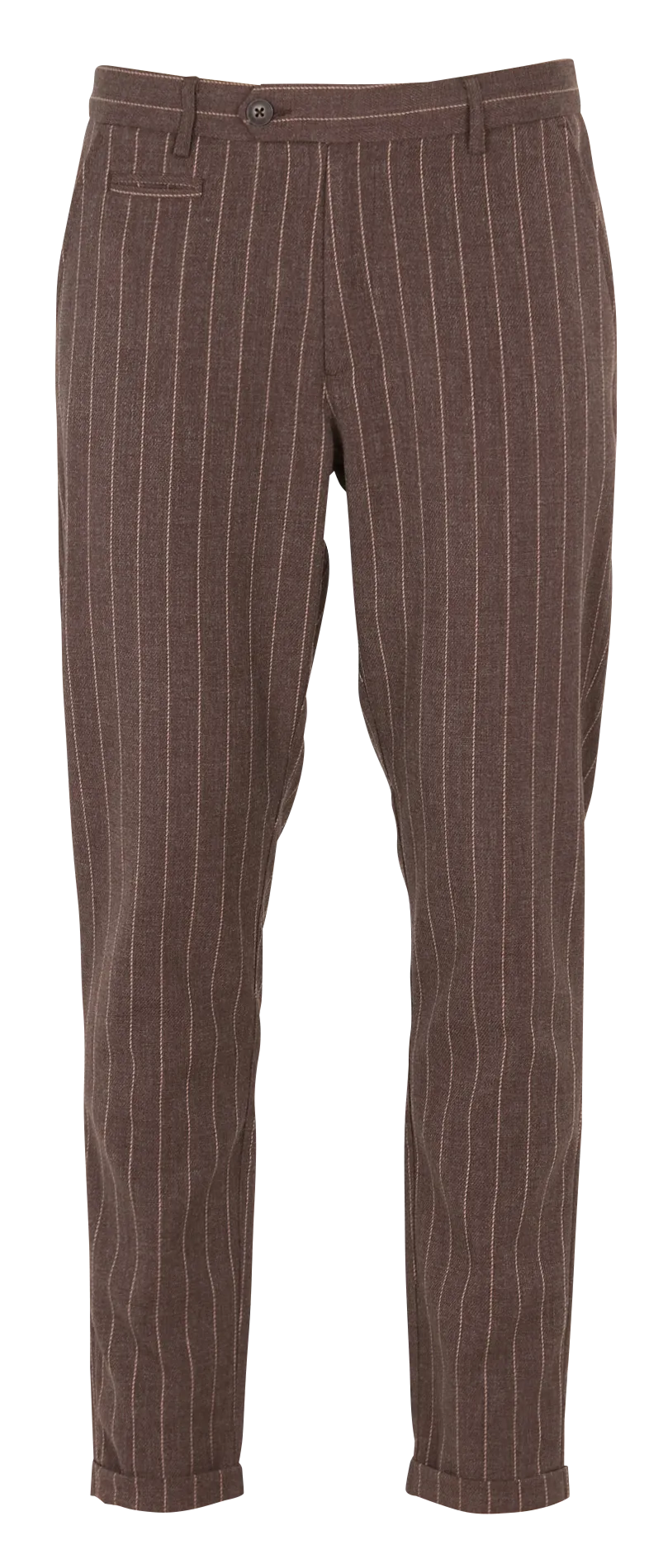 COMO  PANTALóN RECTO DE RAYAS EN MARRON