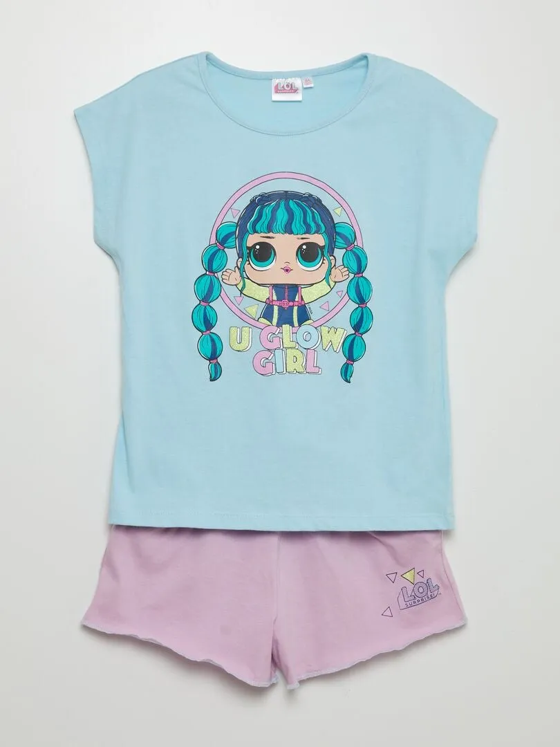 CONJUNTO DE CAMISETA + SHORT 'LOL'  2 PIEZAS  AZUL