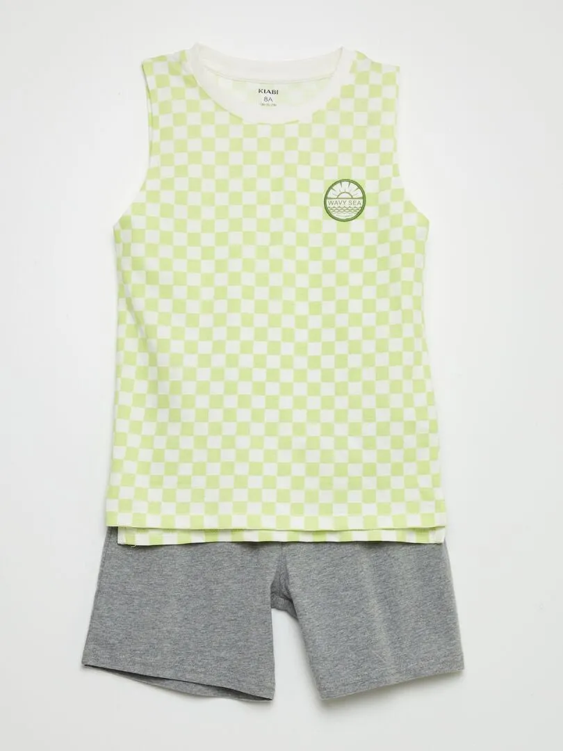 CONJUNTO DE PIJAMA CORTO  2 PIEZAS  VERDE
