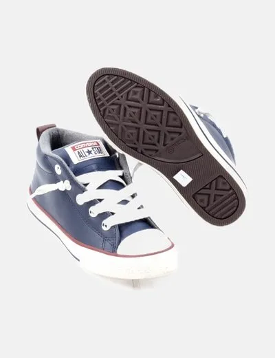 Converse Zapatilla azul marino lace up de piel