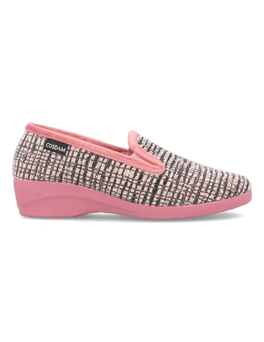 COSDAM  ZAPATILLA CASA CUñA CERRADA CUADROS ROSA