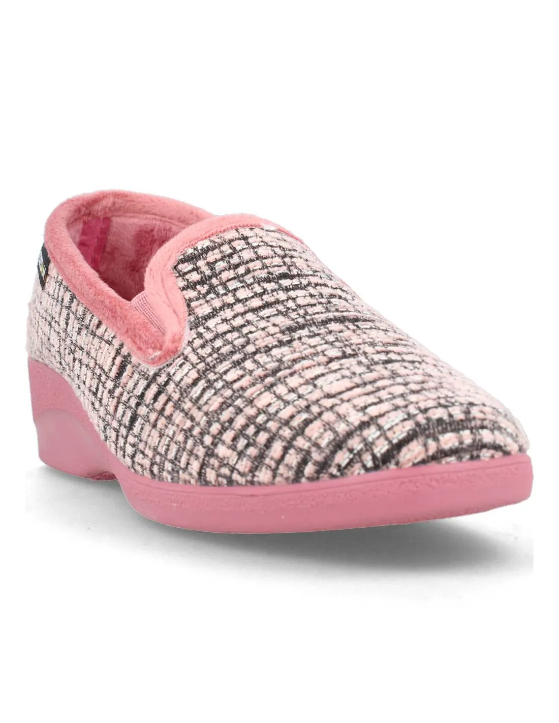 COSDAM  ZAPATILLA CASA CUñA CERRADA CUADROS ROSA