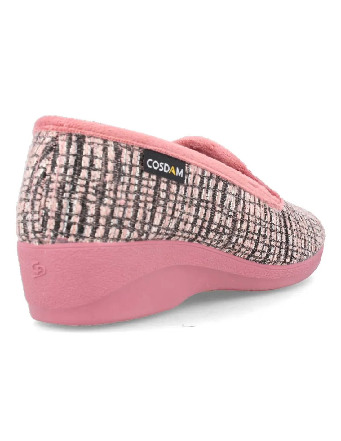 COSDAM  ZAPATILLA CASA CUñA CERRADA CUADROS ROSA
