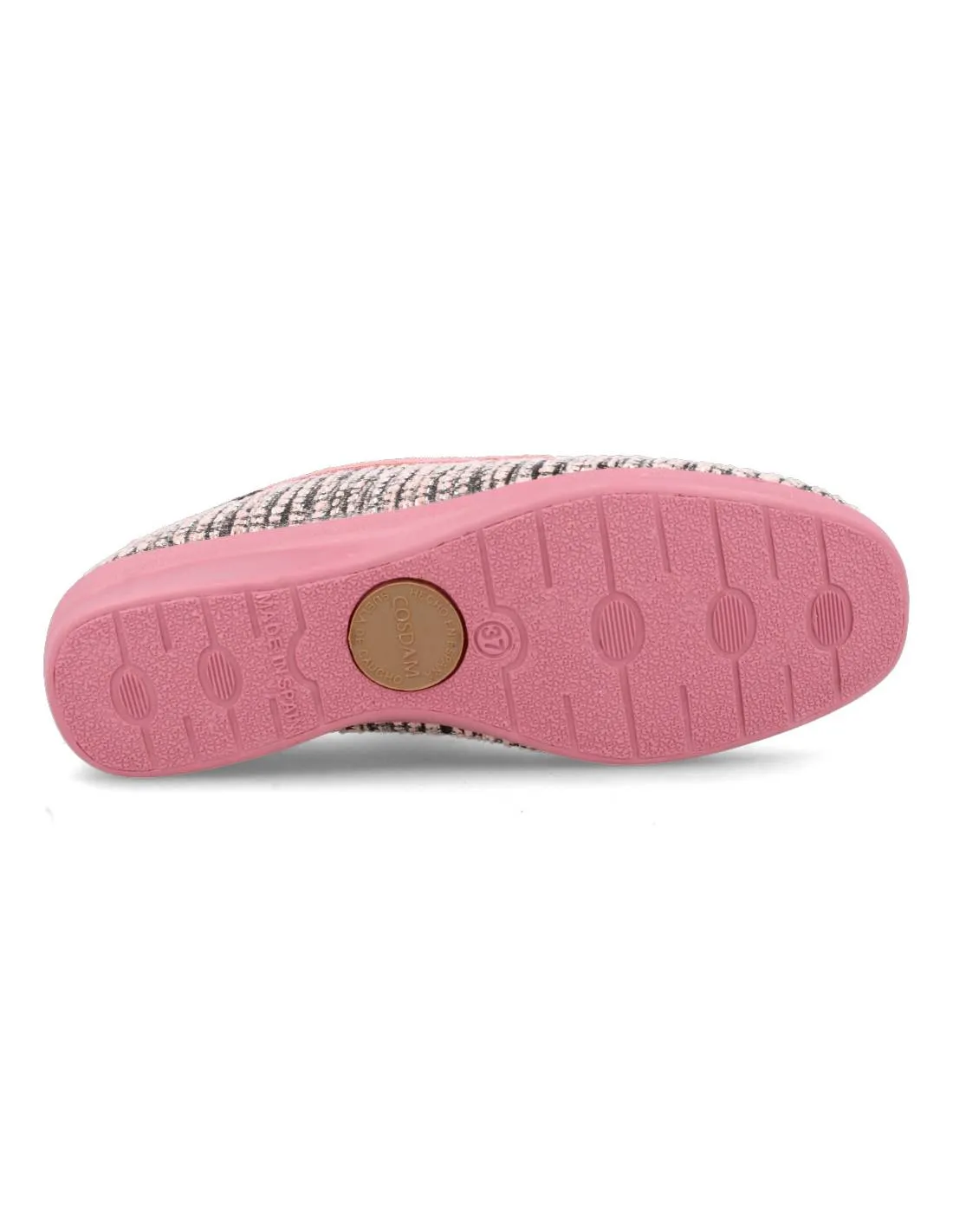 COSDAM  ZAPATILLA CASA CUñA CERRADA CUADROS ROSA