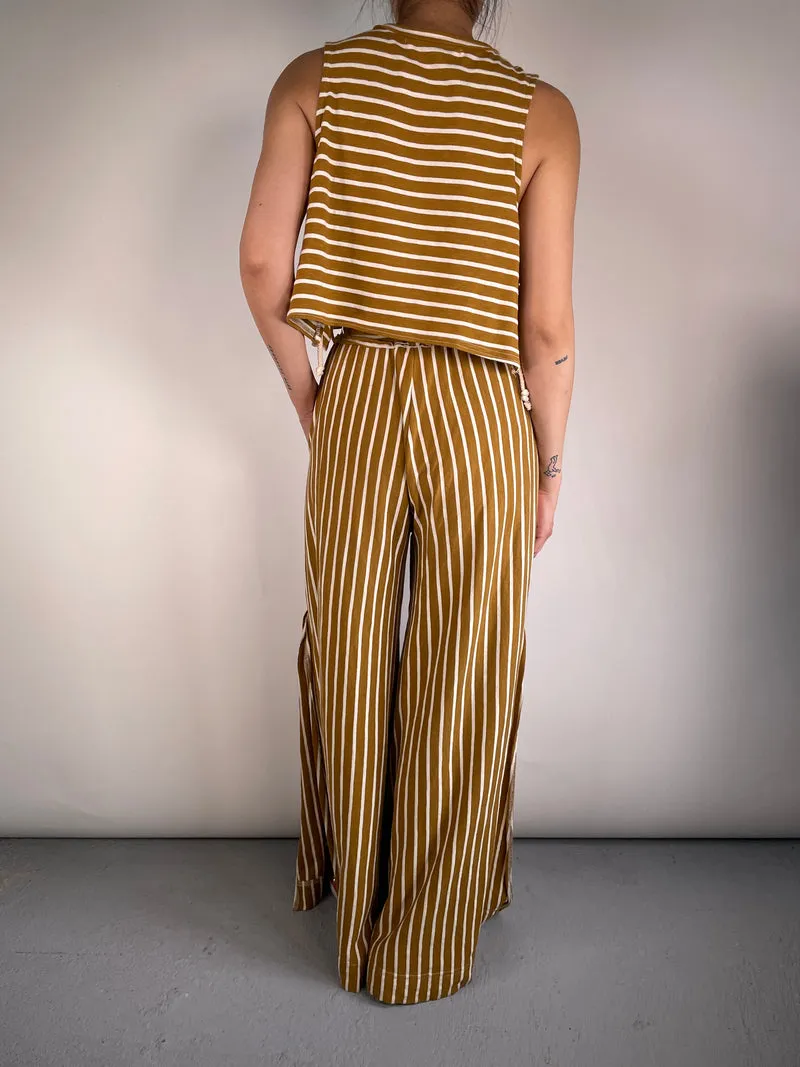 FREE PEOPLE Set Top Y Pantalón Con Tajos