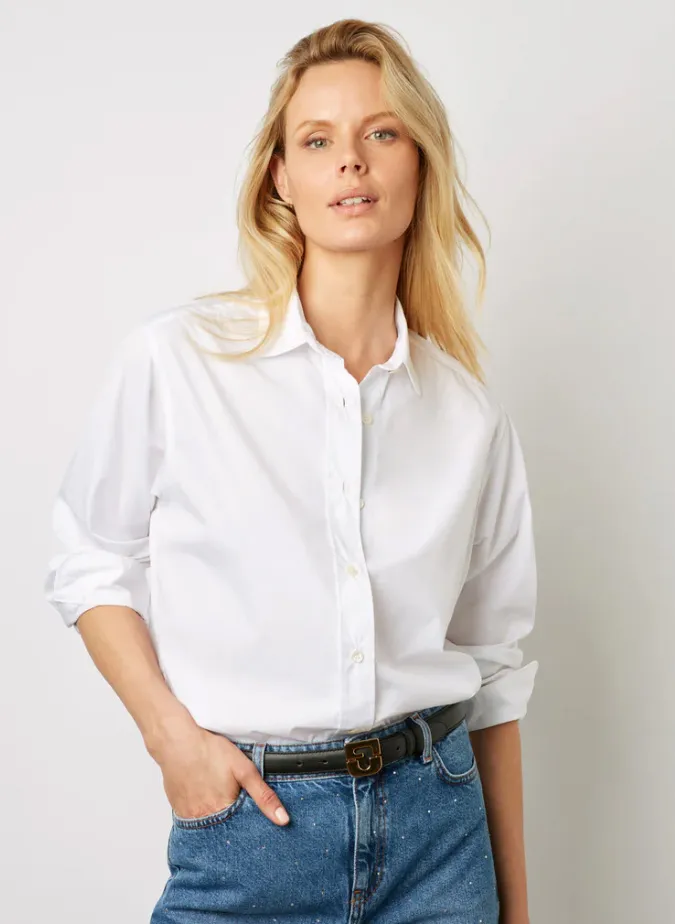 GERARD DAREL CLYDE    CAMISA DE ALGODóN CON CUELLO CLáSICO EN BLANCO