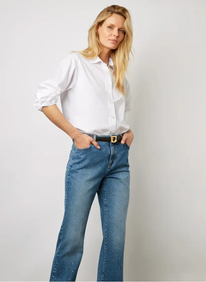 GERARD DAREL CLYDE    CAMISA DE ALGODóN CON CUELLO CLáSICO EN BLANCO