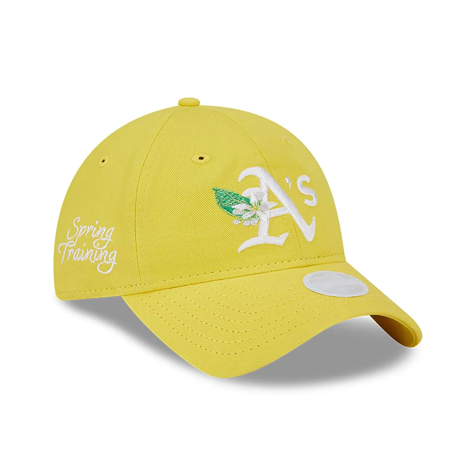 Gorra ajustable Oakland Athletics para mujer en amarillo floreado 9TWENTY