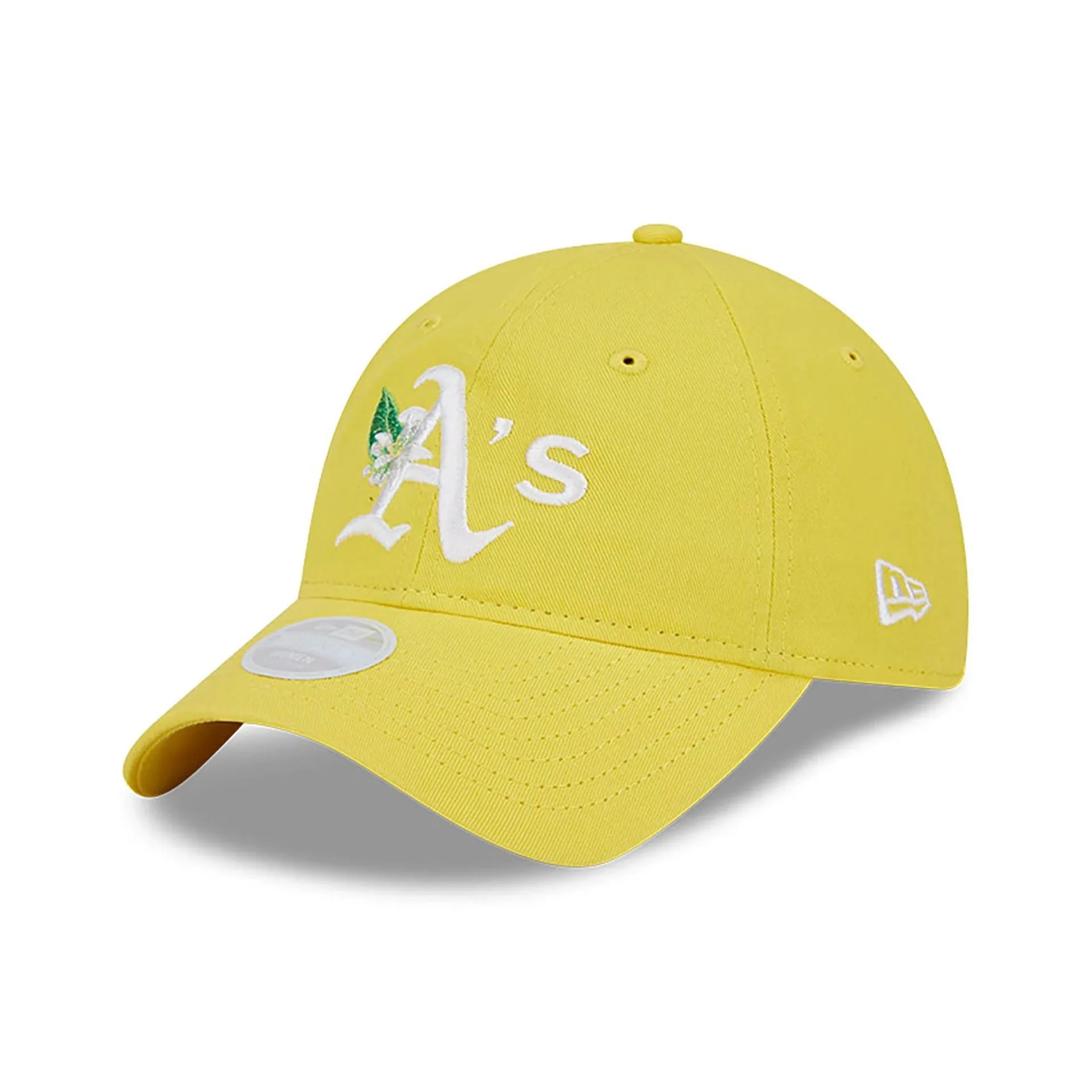 Gorra ajustable Oakland Athletics para mujer en amarillo floreado 9TWENTY