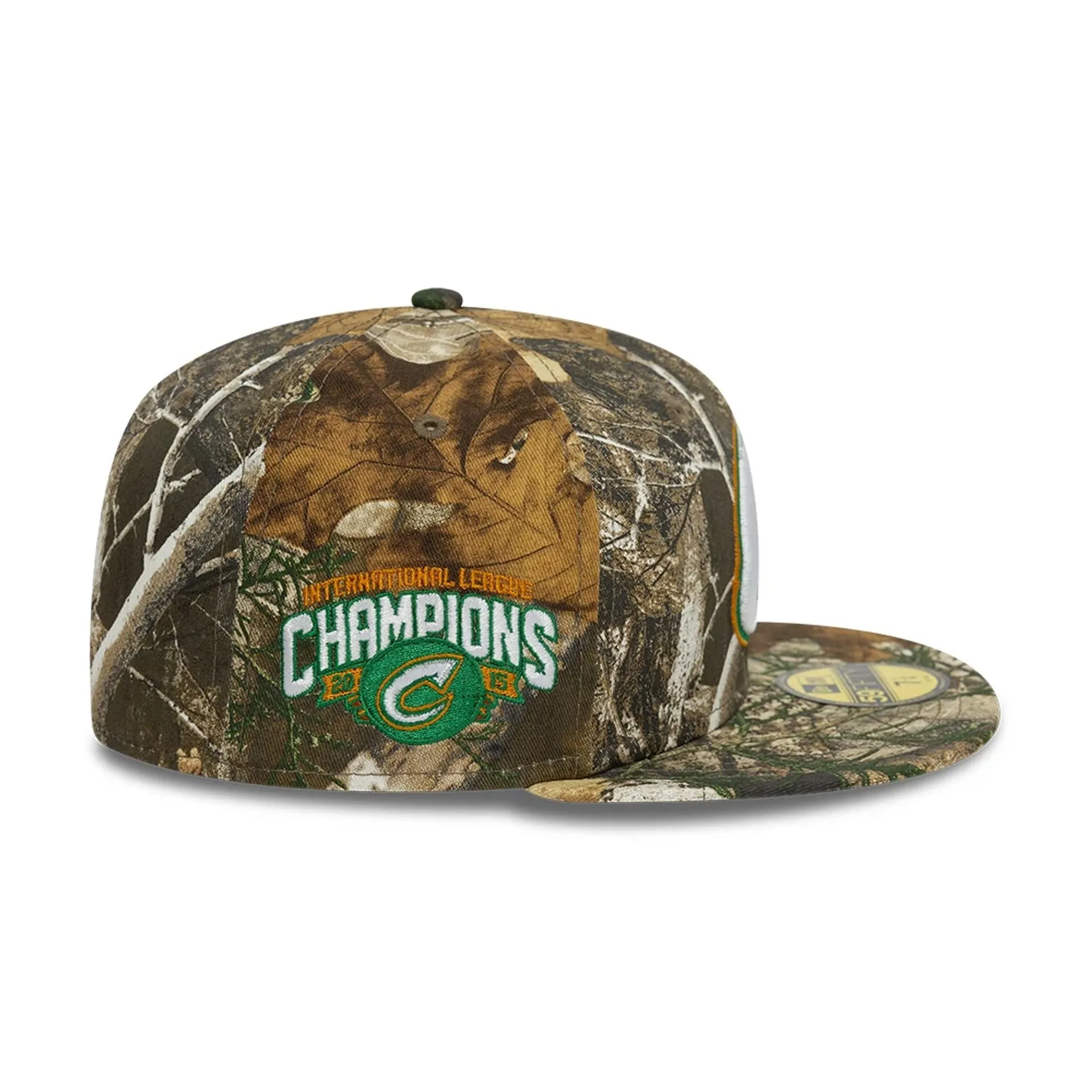 Gorra ajustada Columbus Clippers Real Tree con estampado completo en tonos caqui 59FIFTY.