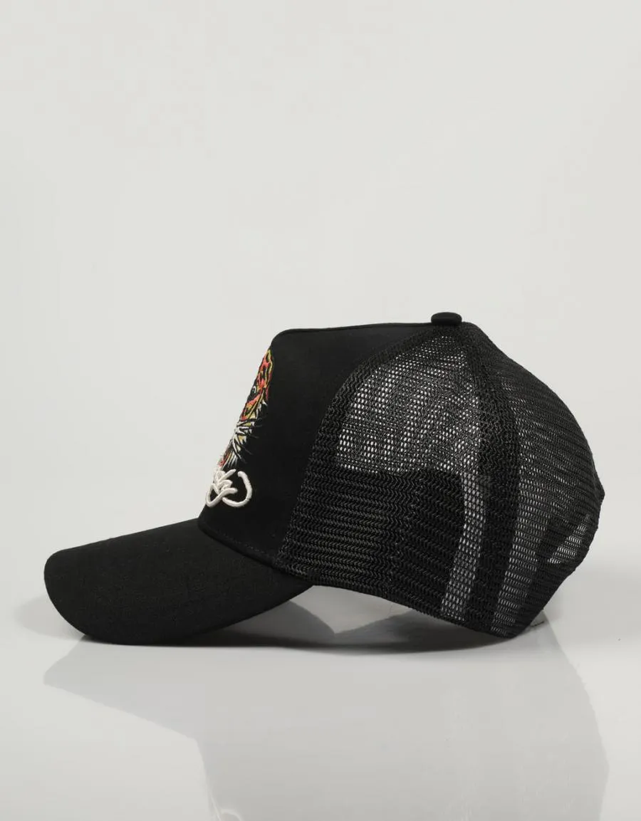  gorra ED HARDY Roar Twill Front Mesh Trucker en Preto 79178