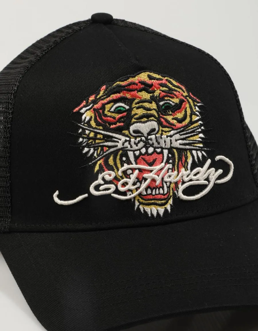 gorra ED HARDY Roar Twill Front Mesh Trucker en Preto 79178