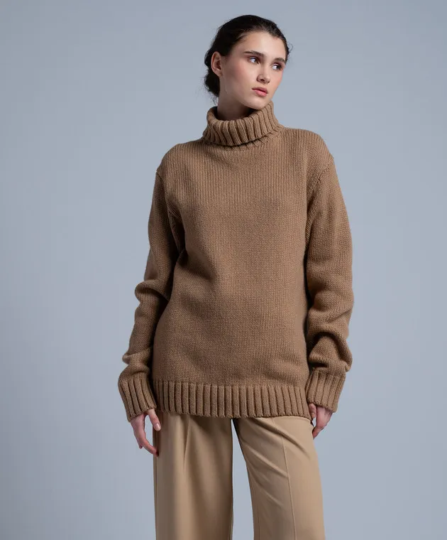 Helmut Lang Brown sweater with wool and cashmere