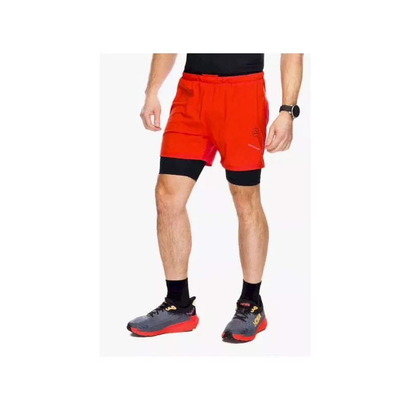 Hombres La Sportiva Trail Bite Short (Tomate Cereza/Negro)