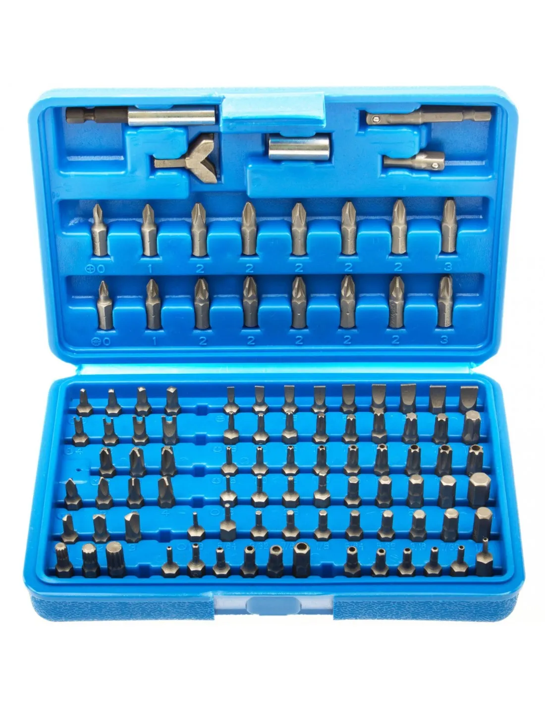 Juego de 100 puntas de seguridad torx, spline, cuadradas, hexagonales, estrella, philips...