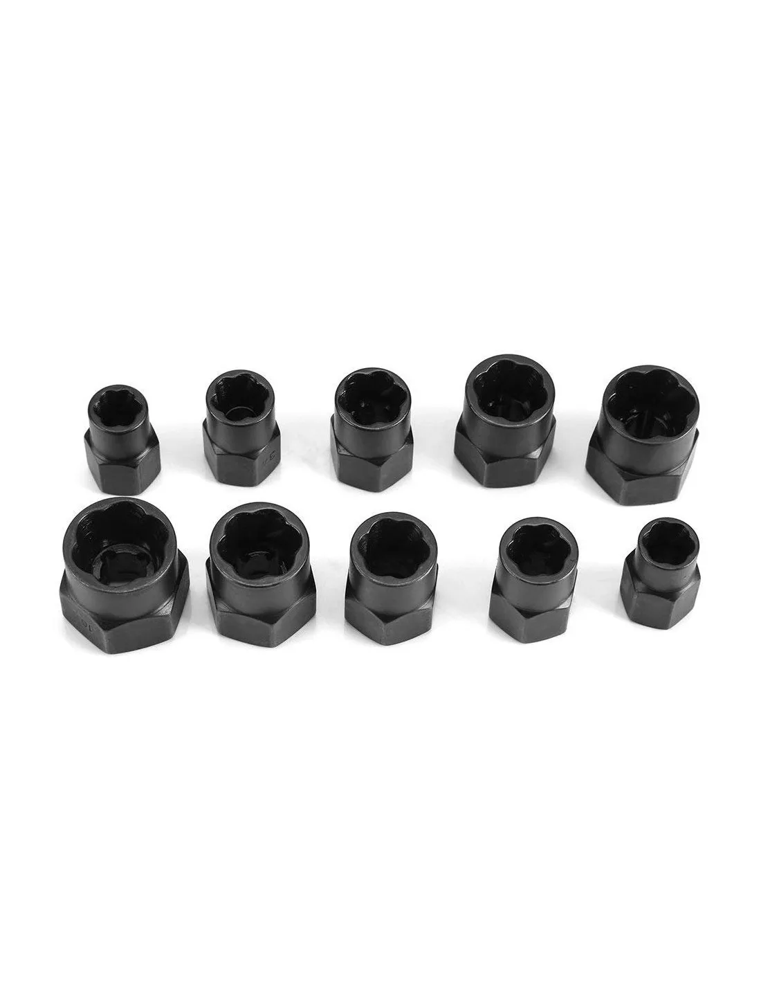 Juego de vasos para quitar tuercas y tornillos dañados, redondos, oxidados y tornillos antirrobo (Vasos Twist), 11 piezas
