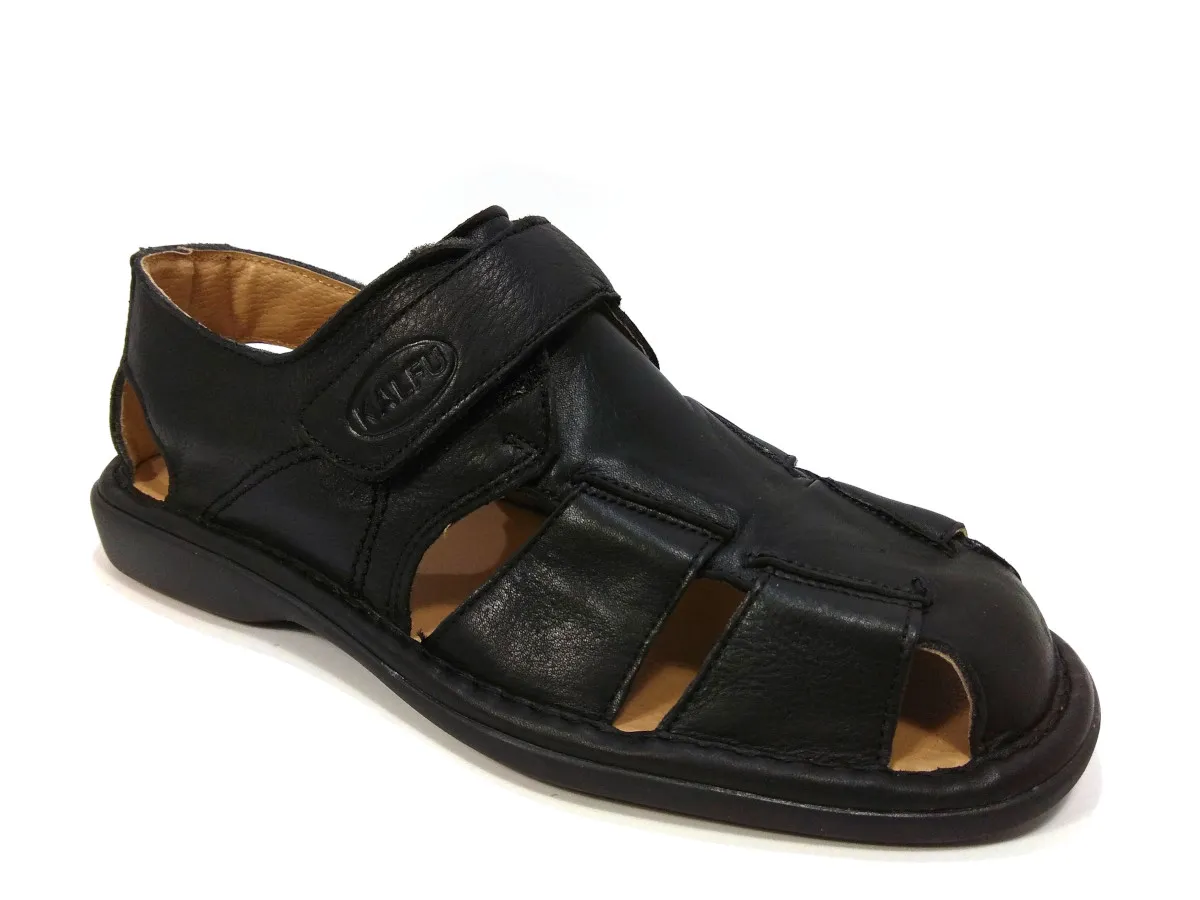 Kalfu Sandalia cerrada velcro 8013 Negro