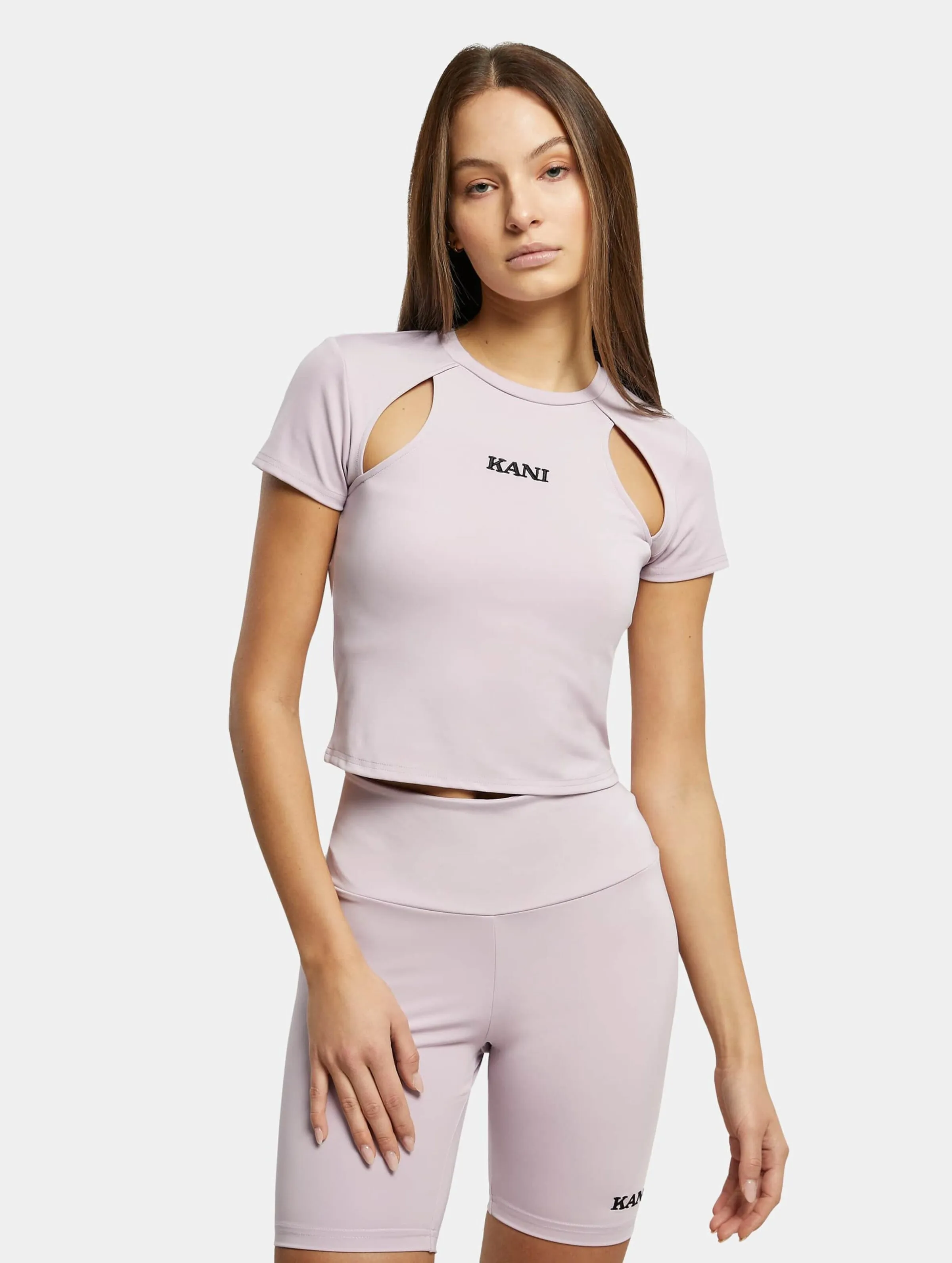 KARL KANI SMALL RETRO SHINY JERSEY CUT OUT TSHIRT