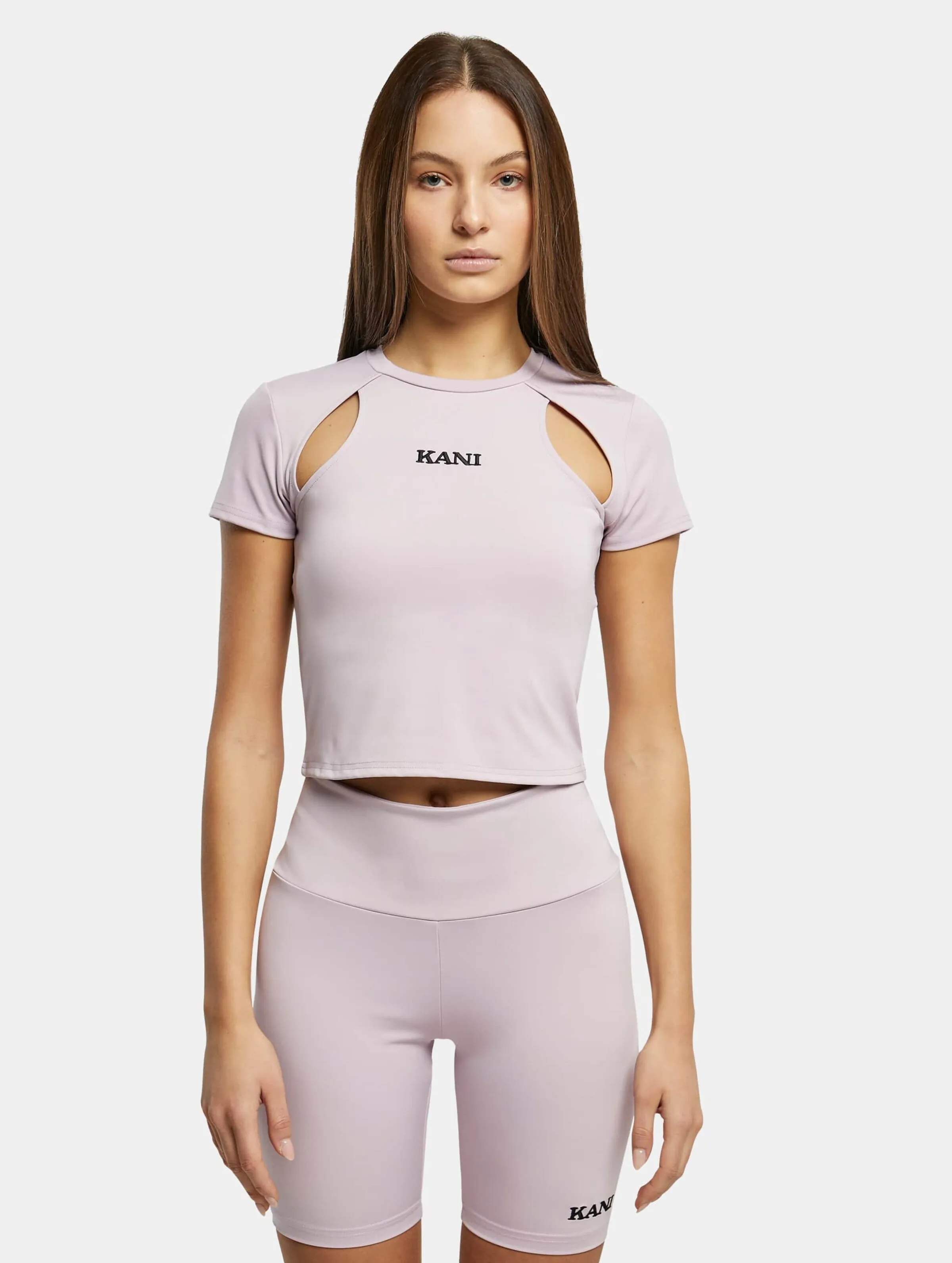 KARL KANI SMALL RETRO SHINY JERSEY CUT OUT TSHIRT
