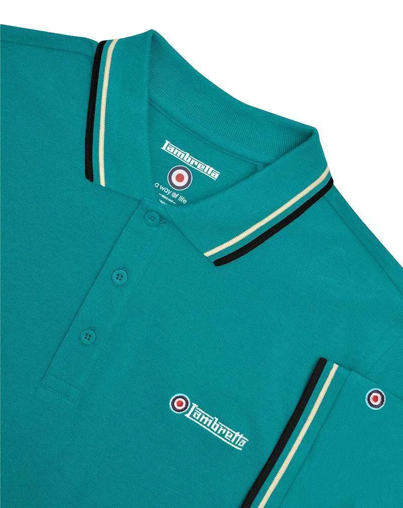 LAMBRETTA DOBLE PUNTA HOMBRE POLO SS1608LAGUNA PROFUNDA