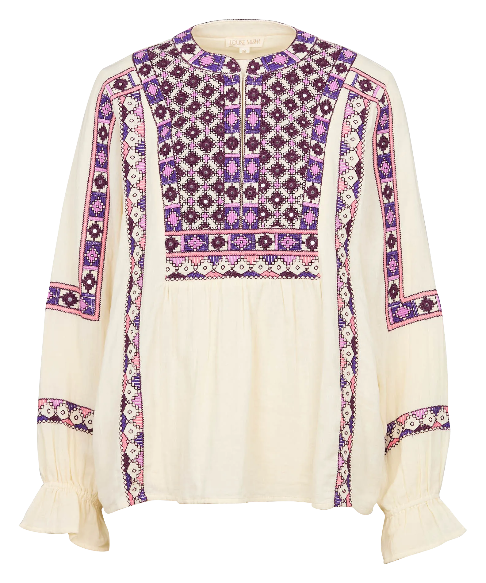 LOUISE MISHA REVA  BAñADOR CON VOLANTES EN BEIGE