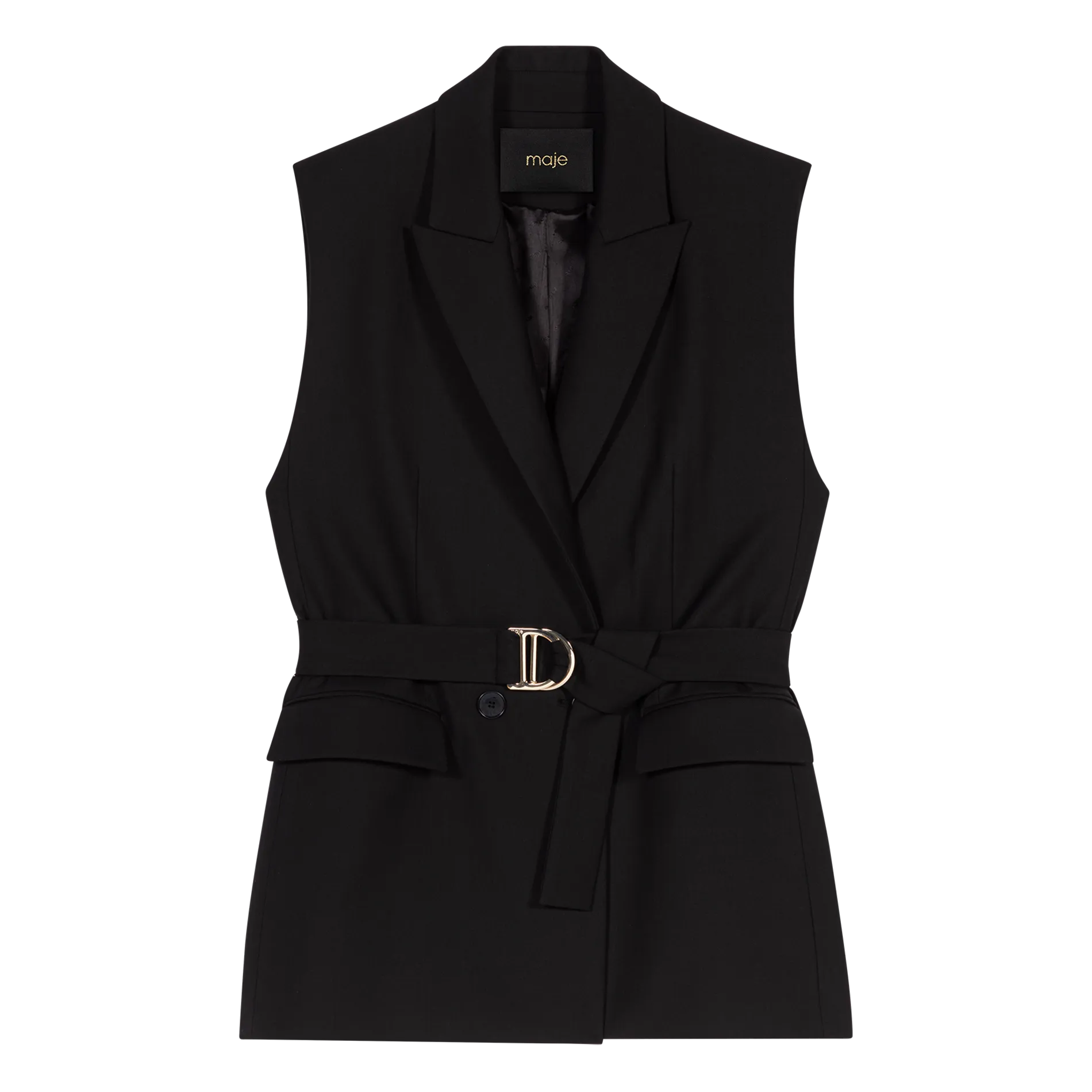 MAJE Chaqueta recta de sastre en negro
