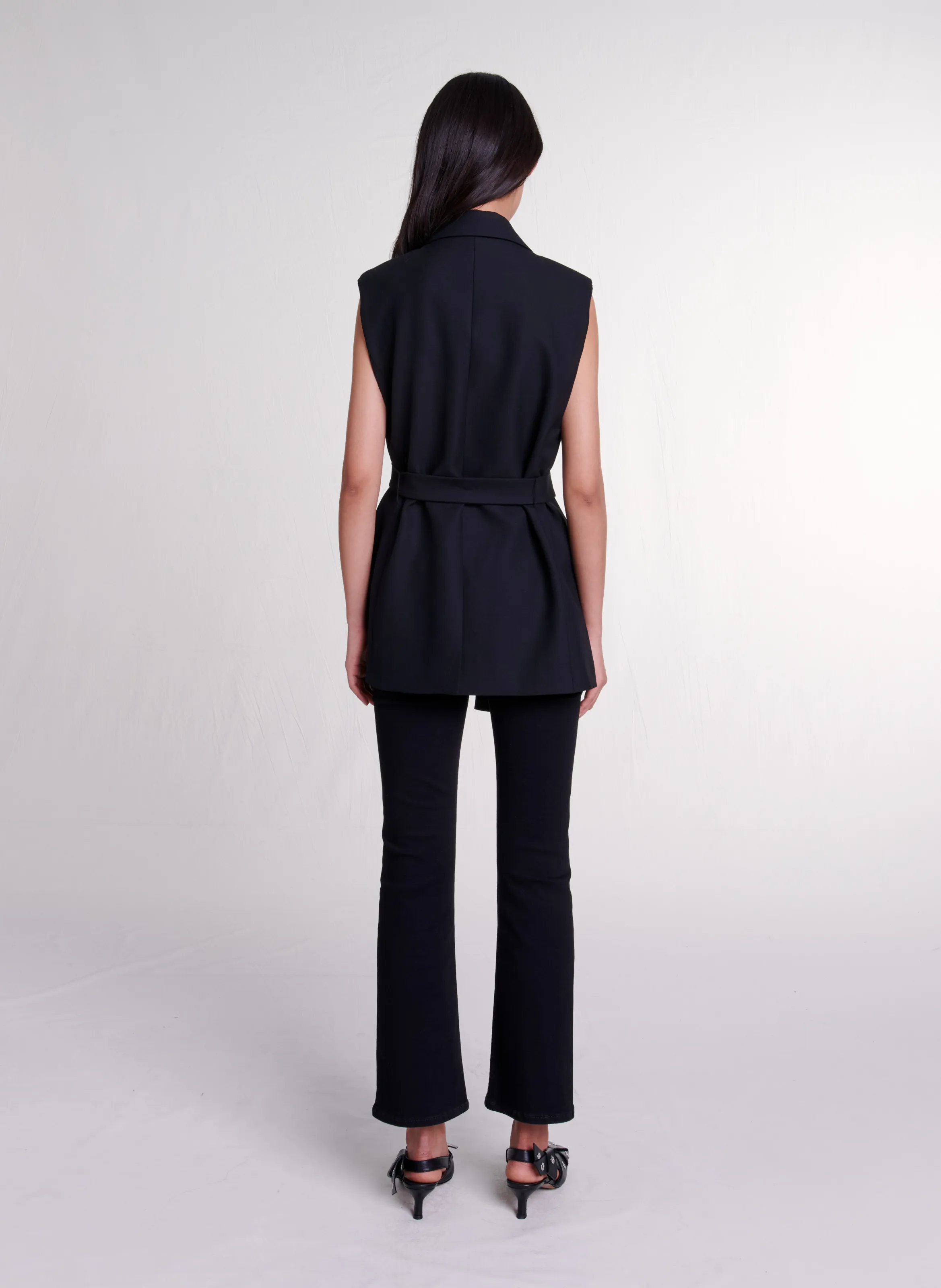 MAJE Chaqueta recta de sastre en negro