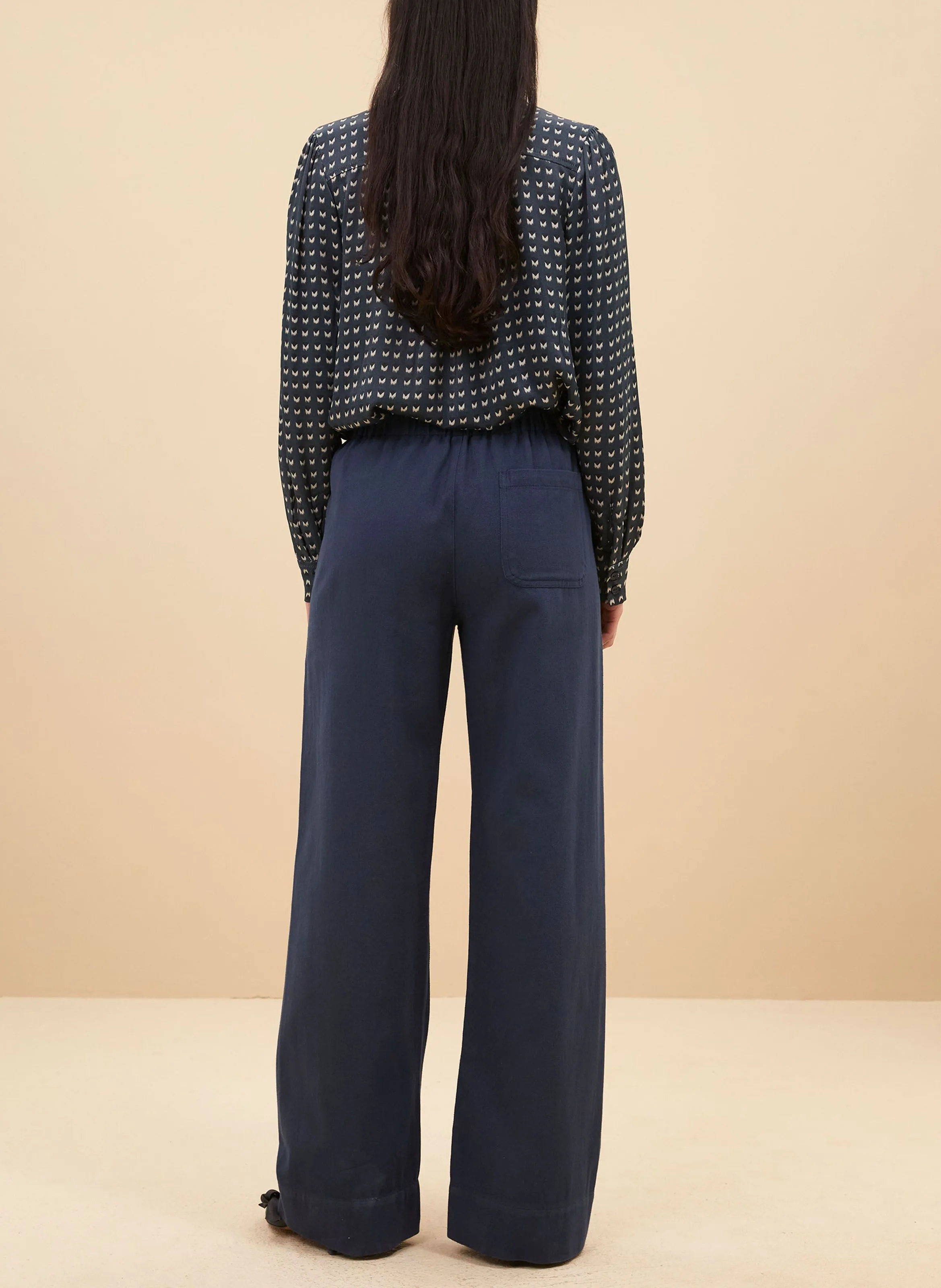 MEES  PANTALóN RECTO DE PANA DE ALGODóN EN AZUL