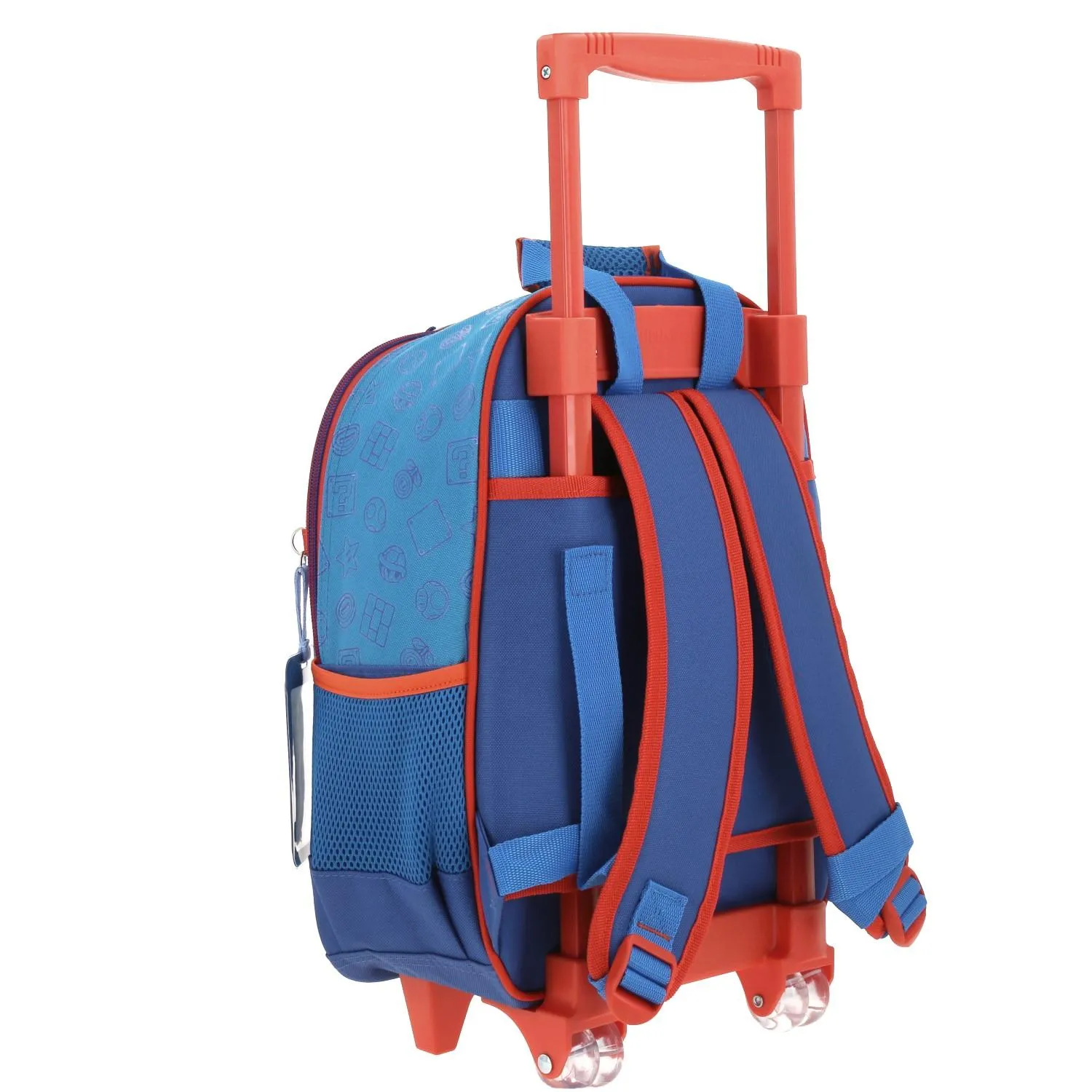 Mochila Con Ruedas Azul Mario Bros Para Nio Chenson Dulp
