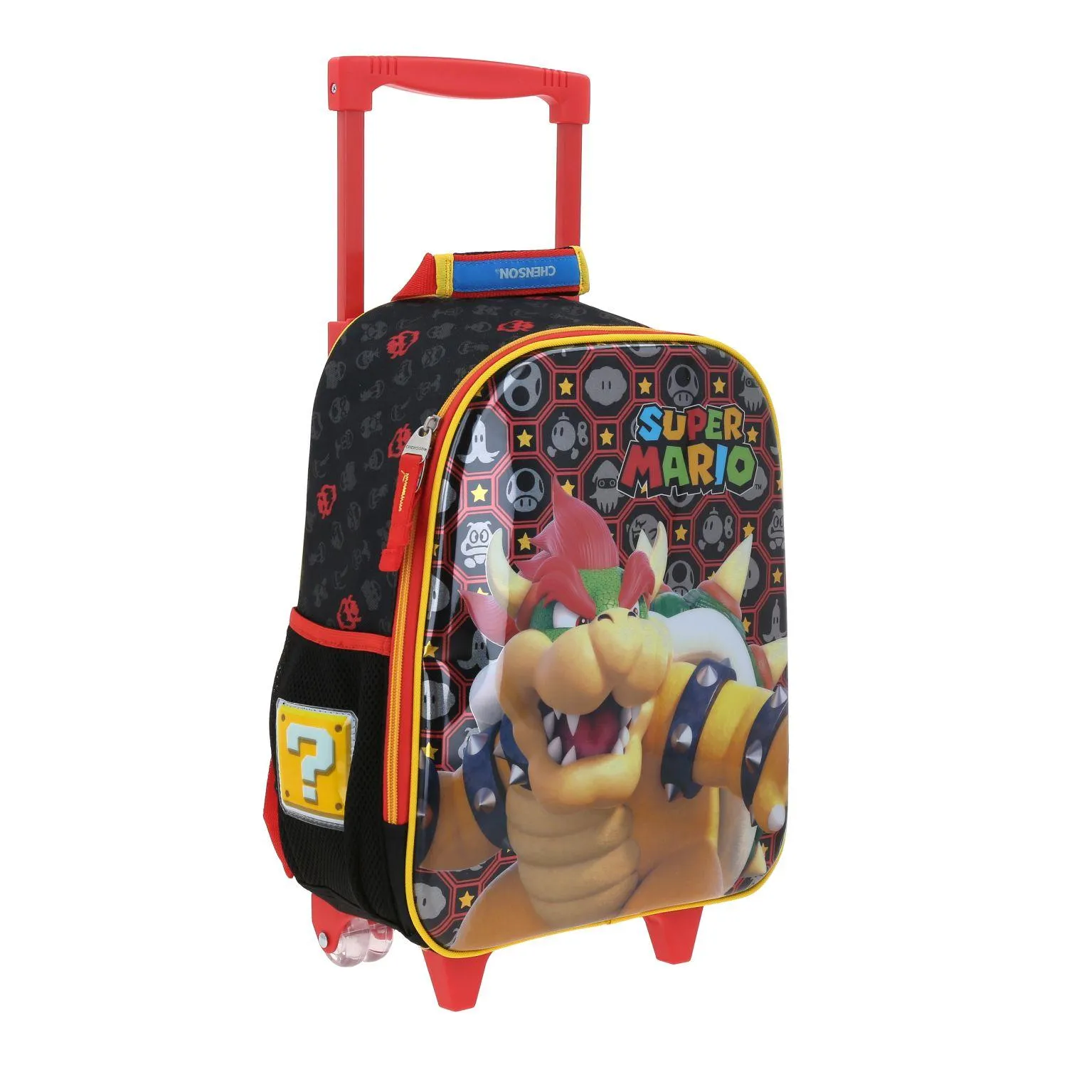 Mochila Con Ruedas Negra Marios Bros Para Nio Chenson Rewo