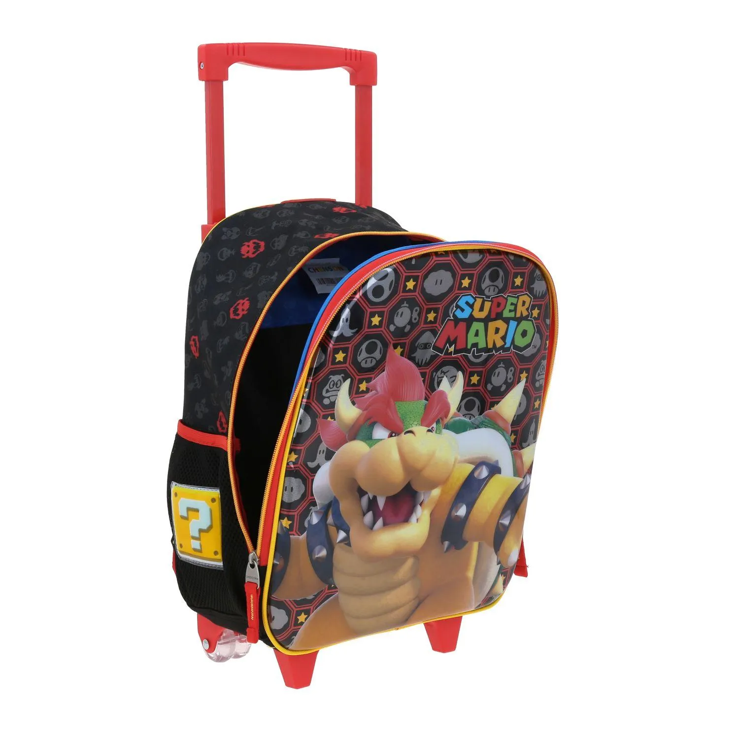 Mochila Con Ruedas Negra Marios Bros Para Nio Chenson Rewo