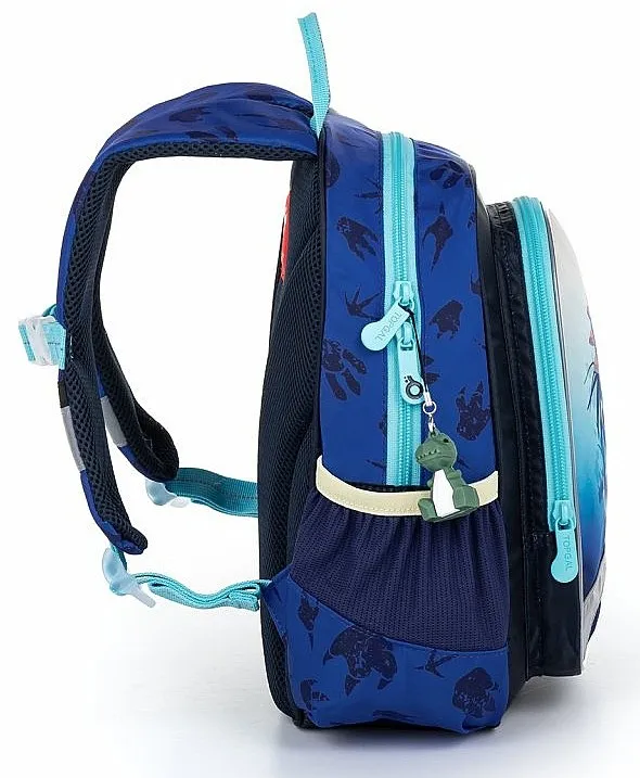 MOCHILA TOPGAL SISI 22060  B/BLUE/DINOSAUR  KID´S