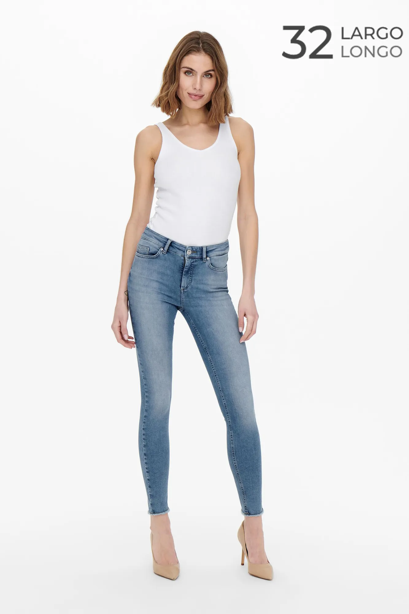 Only Jeans Skinny Tiro Medio