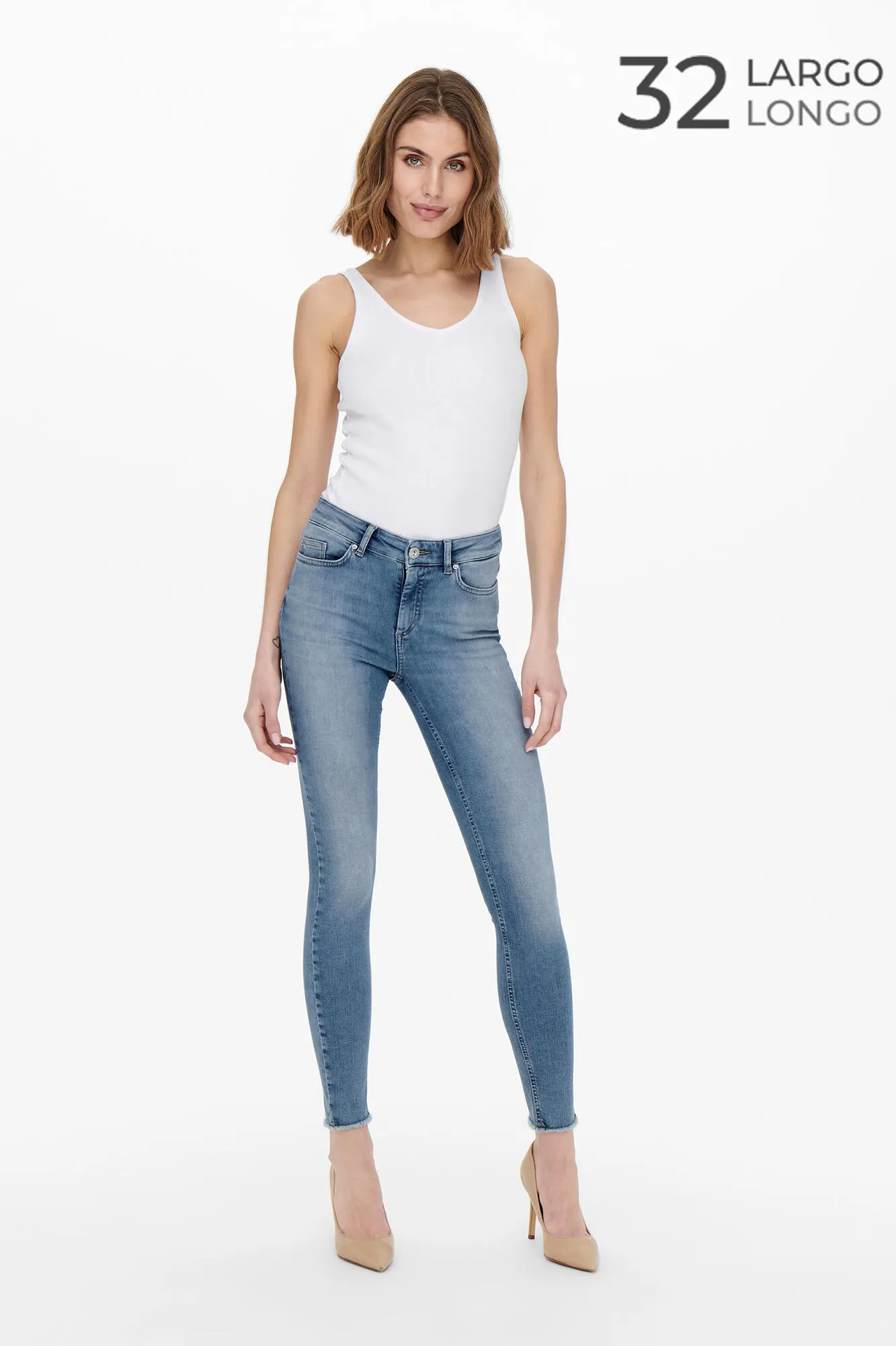 Only Jeans Skinny Tiro Medio