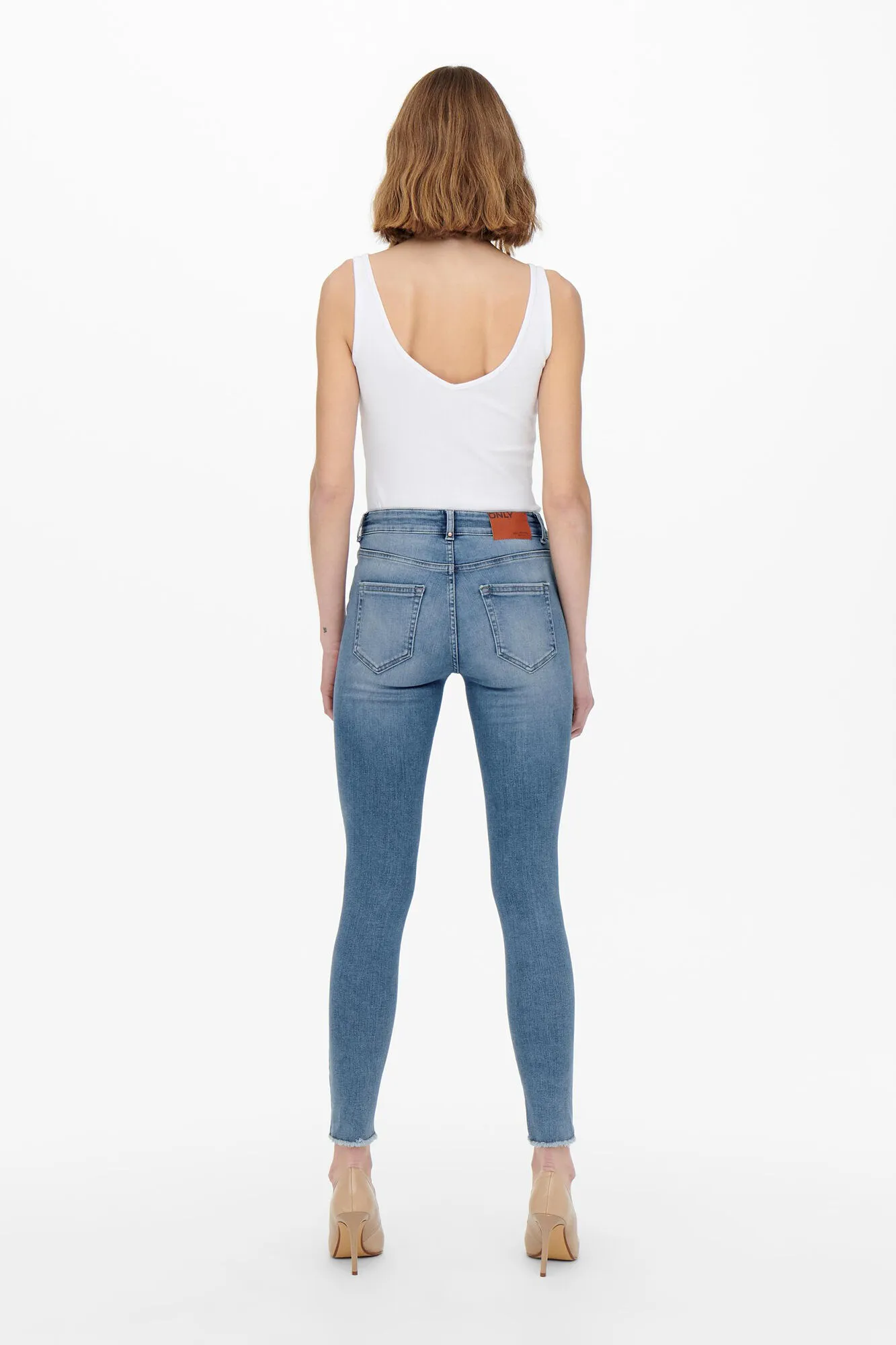 Only Jeans Skinny Tiro Medio