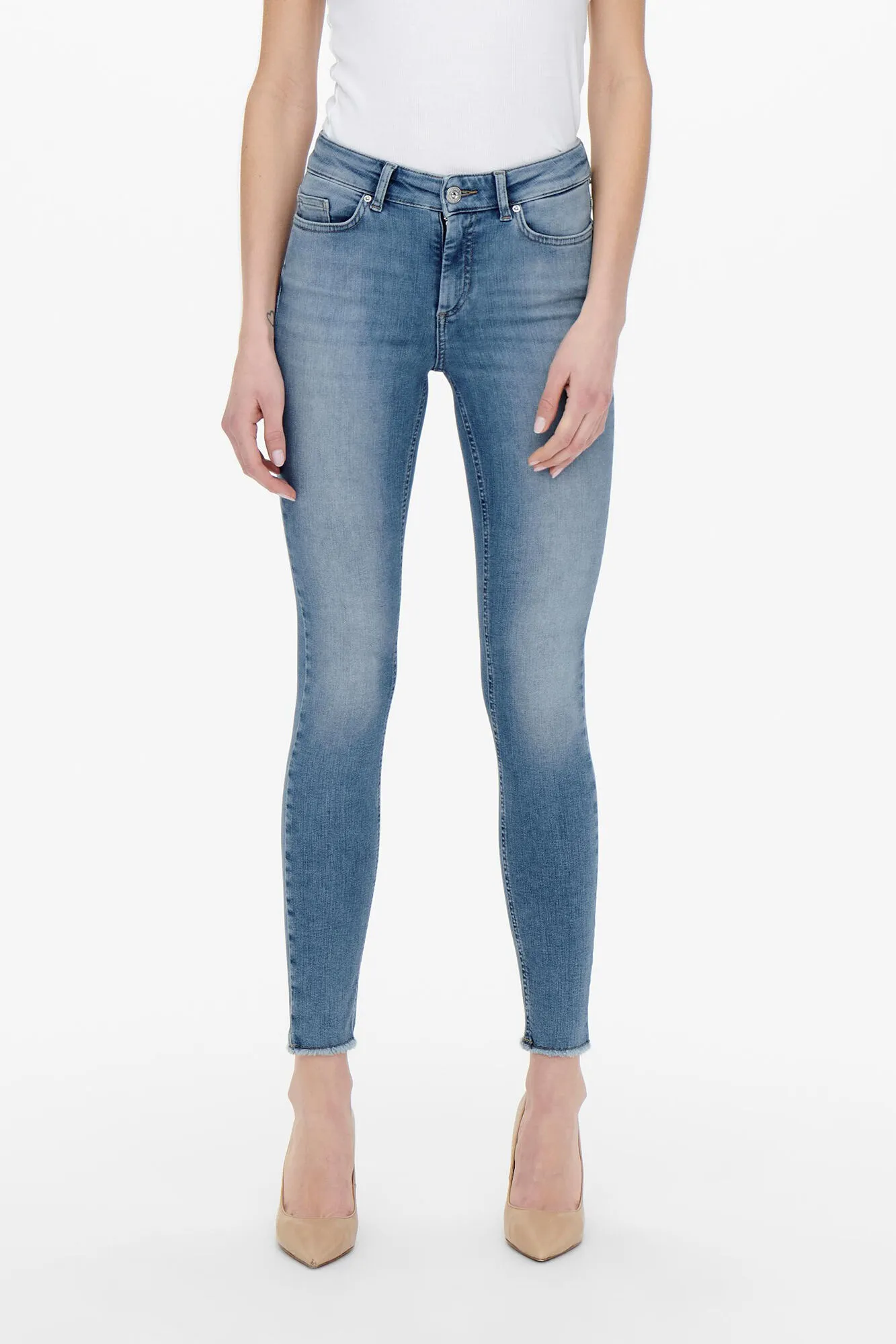 Only Jeans Skinny Tiro Medio